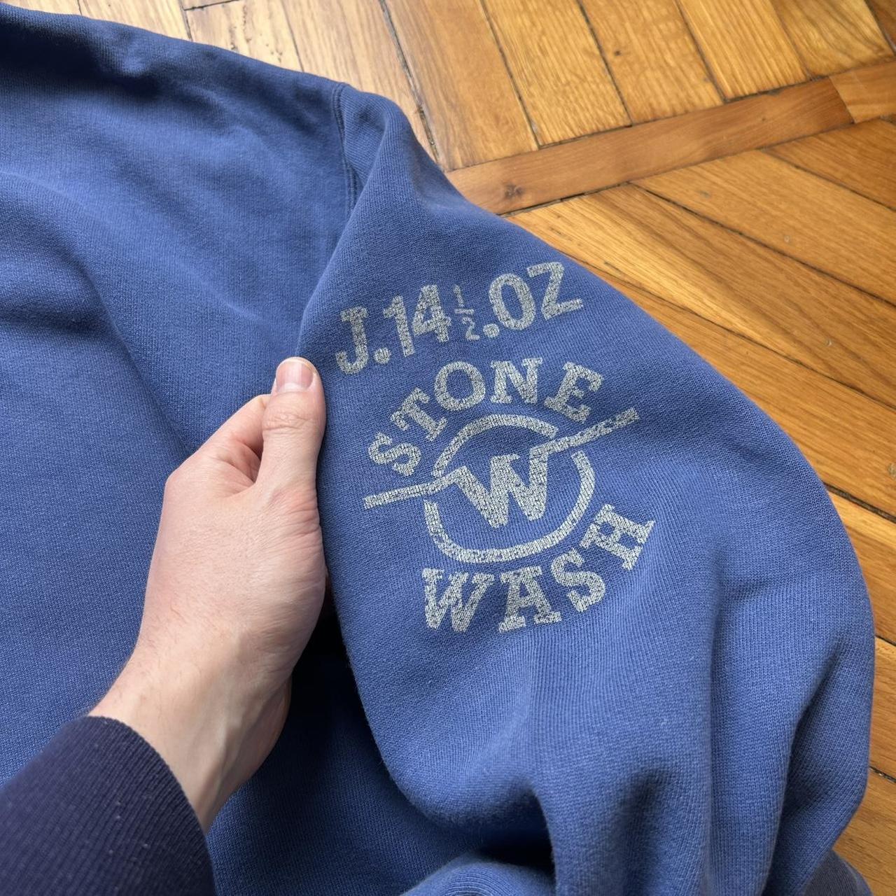 1990s Armani Jeans Stonewashed Hoodie Blue XL