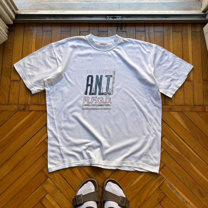 1990s Armani Jeans Graphic T Shirt White L