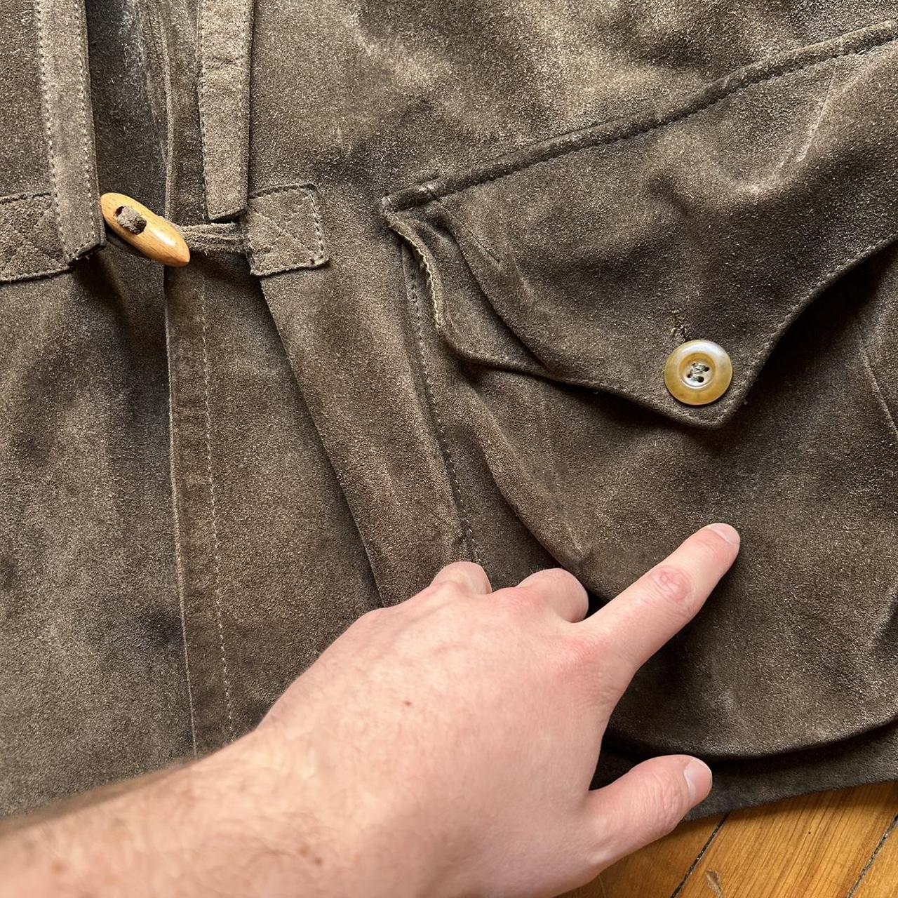 1990s Emporio Armani Suede Duffle Coat M