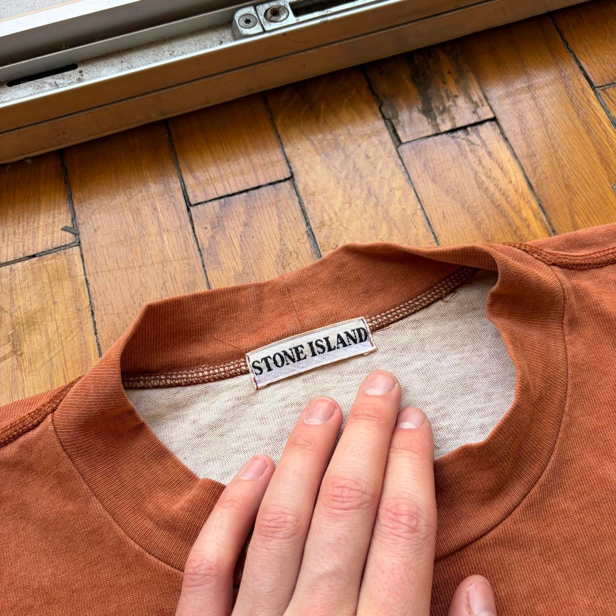 1980s Stone Island LS T Shirt Orange M