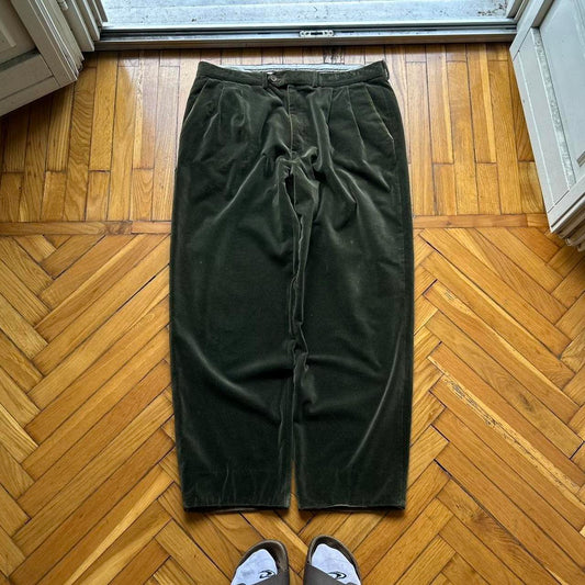 1990s Missoni Velvet Trousers Green 36W 30L