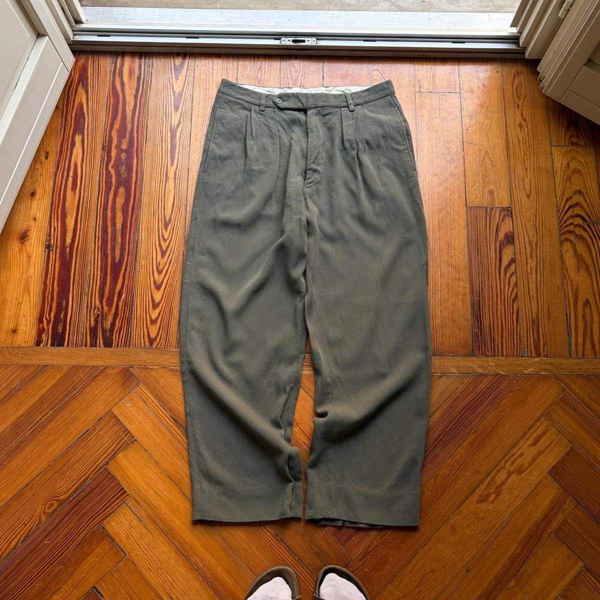 1990s Emporio Armani Trousers Khaki 30W 28L