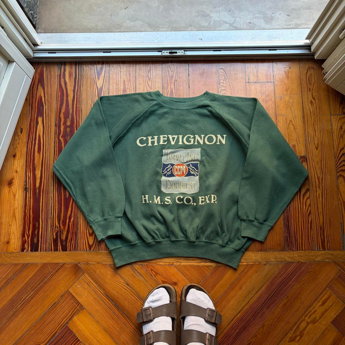 1990s Chevignon Sweatshirt Green M