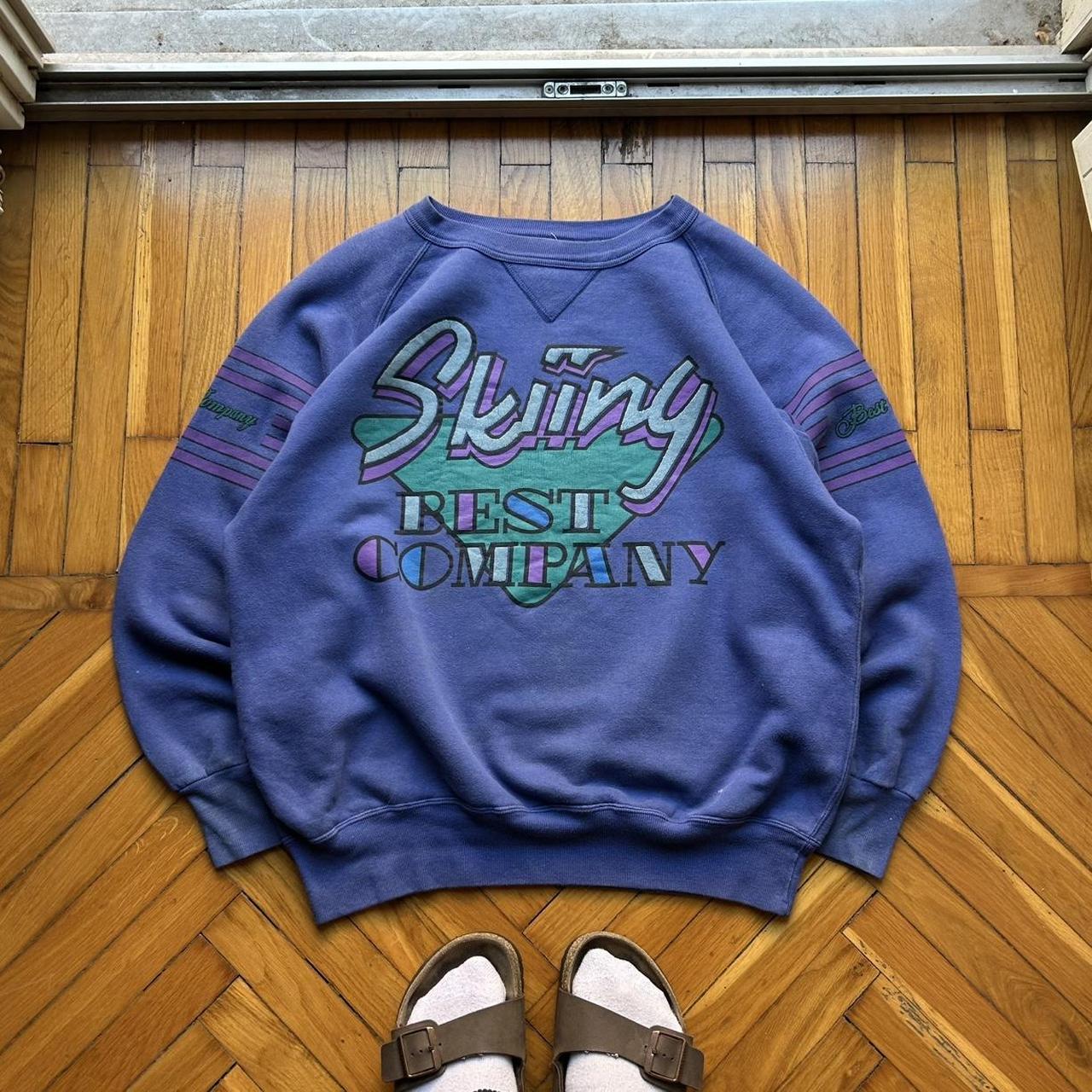 1980s Best Company Skiing Sweatshirt Blue L