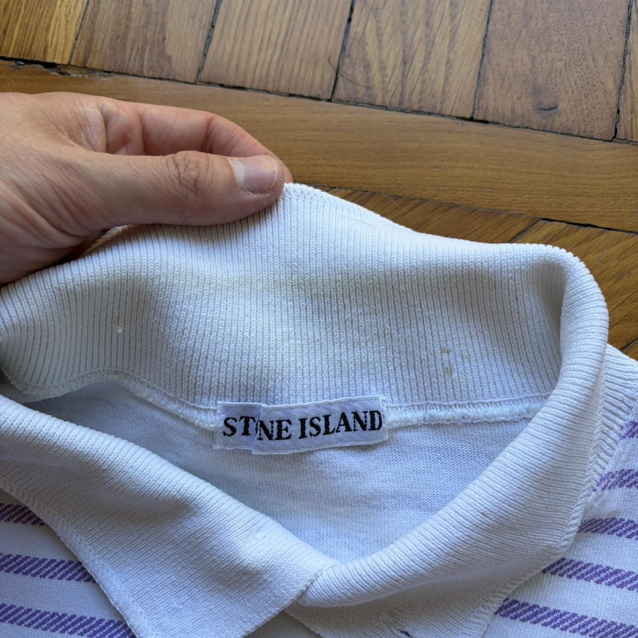 1990s Stone Island Striped Polo Shirt M