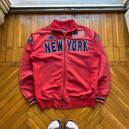 2000s Kappa New York Full Zip Sweatshirt Red L