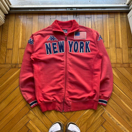 2000s Kappa New York Full Zip Sweatshirt Red L