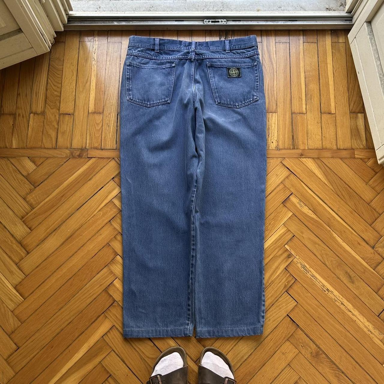 1990s Stone Island Patch Jeans Blue 36W 28L
