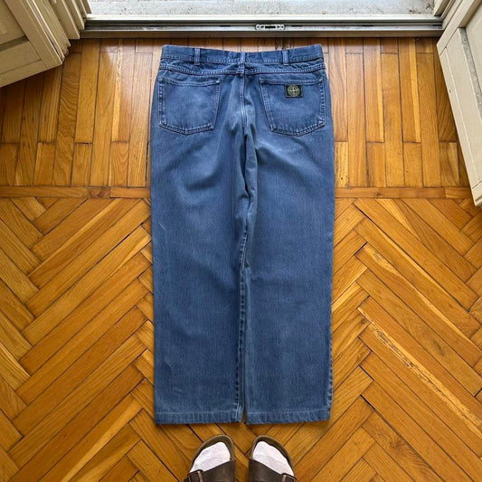 1990s Stone Island Patch Jeans Blue 36W 28L