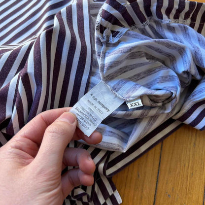 1980s Stone Island Mako Cotton Striped T Shirt XXL