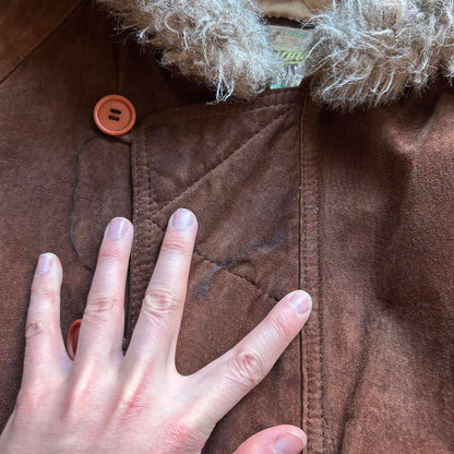 1990s Chevignon Suede Jacket Brown XL