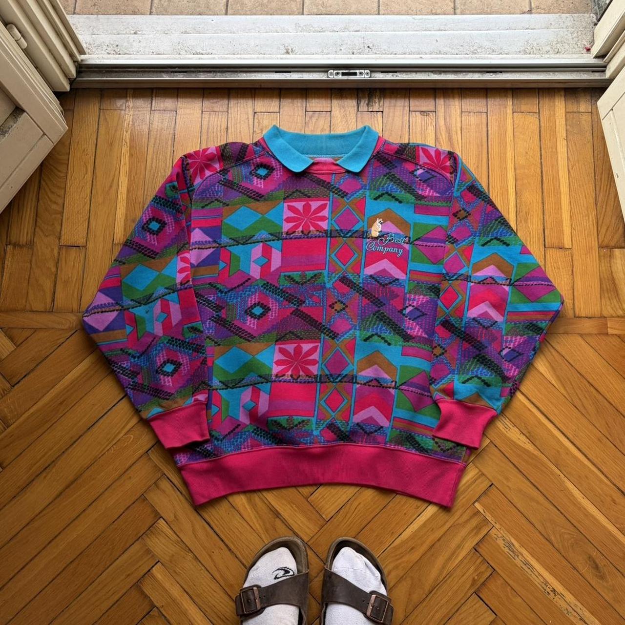 1980s Best Company Pattern Sweatshirt L