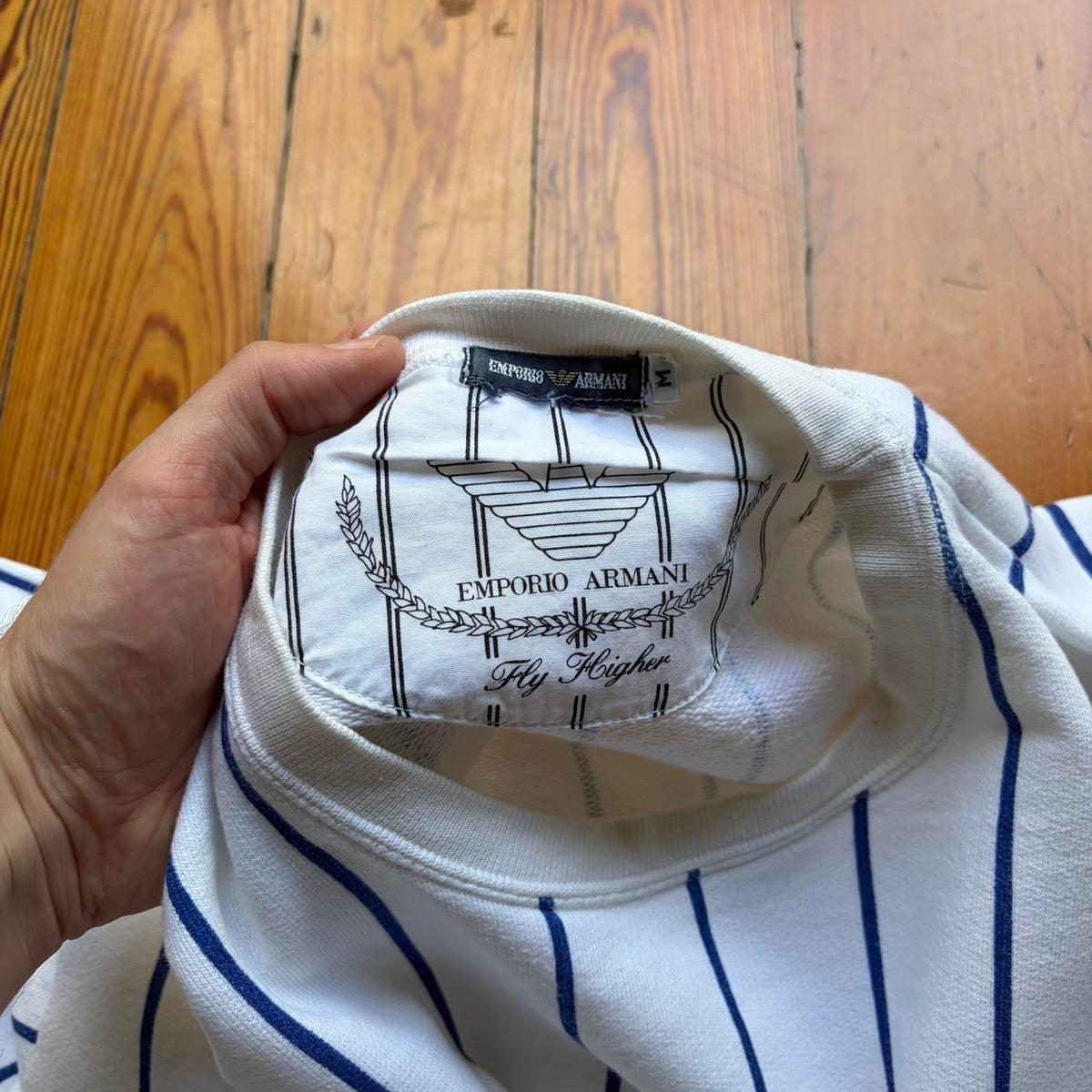 1980s Emporio Armani Striped Sweatshirt M