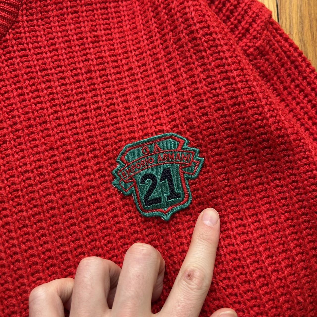 1980s Emporio Armani Knitted Jumper Red L