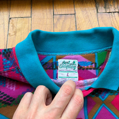 1980s Best Company Pattern Sweatshirt L
