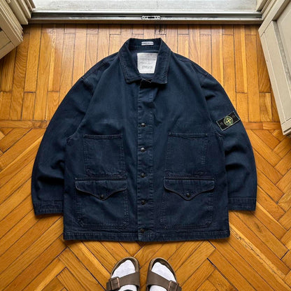 1987 Stone Island Script Carpenter Jacket Navy XL