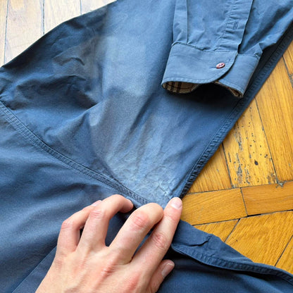 2000s Burberry Shirt Navy DAMAGED L