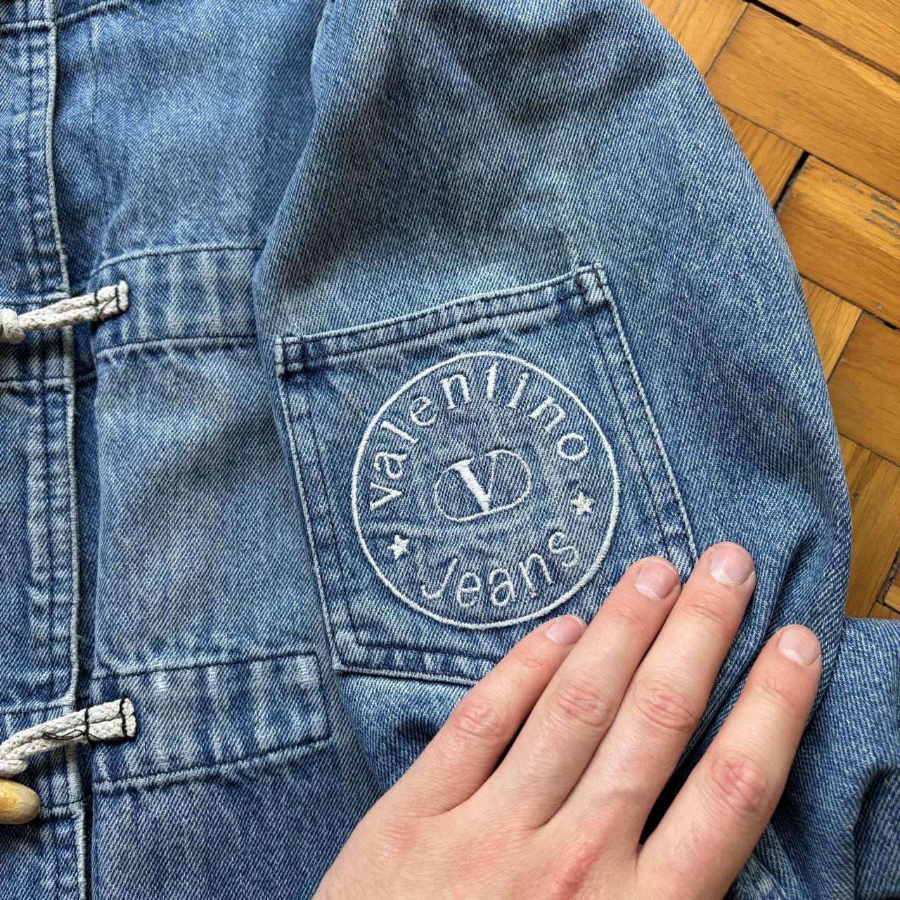 1990s Valentino Denim Duffle Coat XL