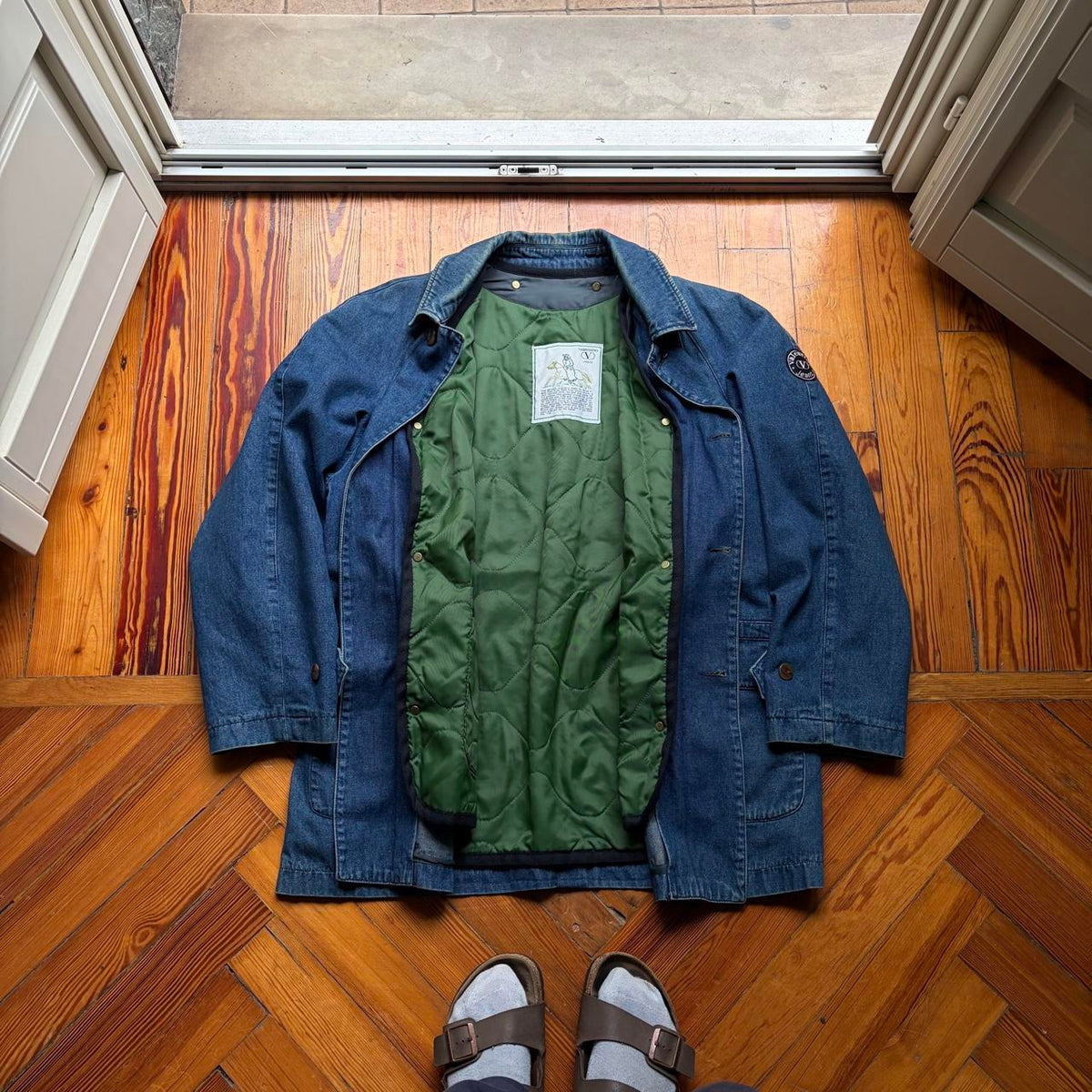 1990s Valentino Lined Denim Coat L