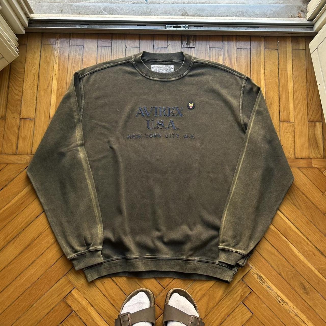 1990s Avirex Sweatshirt Khaki XXL