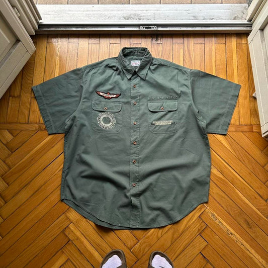 1990s Chevignon Conquest Shirt Green XL