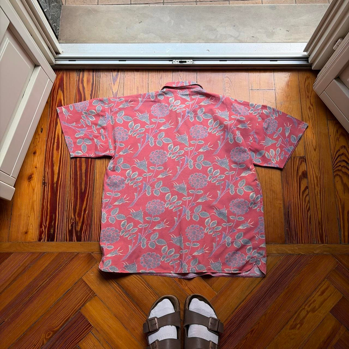 1980s CP Company Floral Polo Shirt L