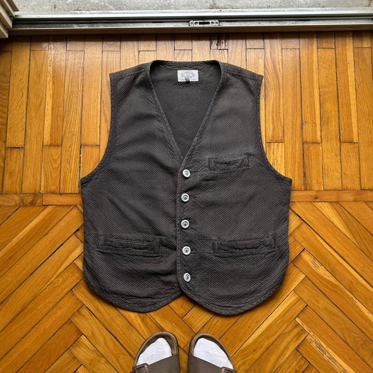 1990s Armani Jeans Textured Waistcoat Grey M