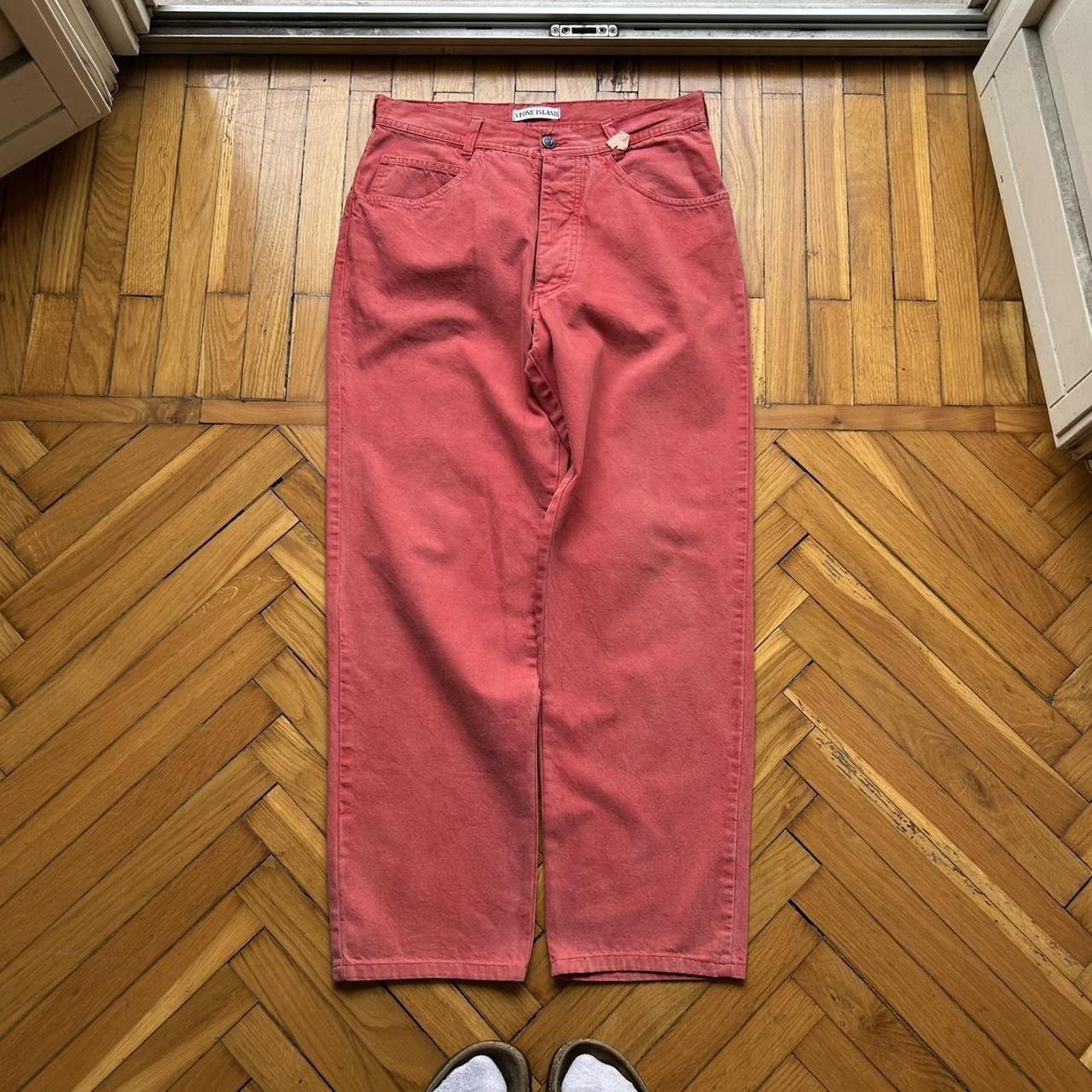 1990s Stone Island Marina Trousers Red 32W 28L