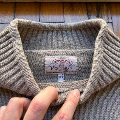 1990s Armani Jeans Ice Arsenal Knitted Jumper M