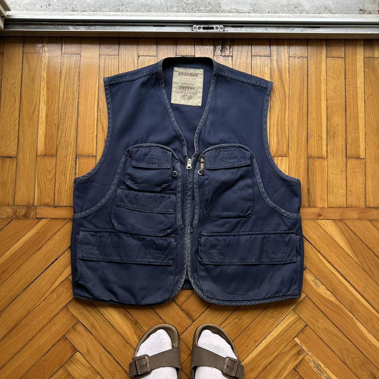 1990s Napapijri Utility Vest Navy L