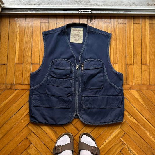 1990s Napapijri Utility Vest Navy L