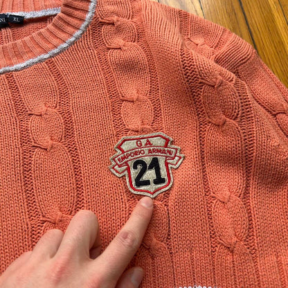 1980s Emporio Armani Knitted Jumper Orange L