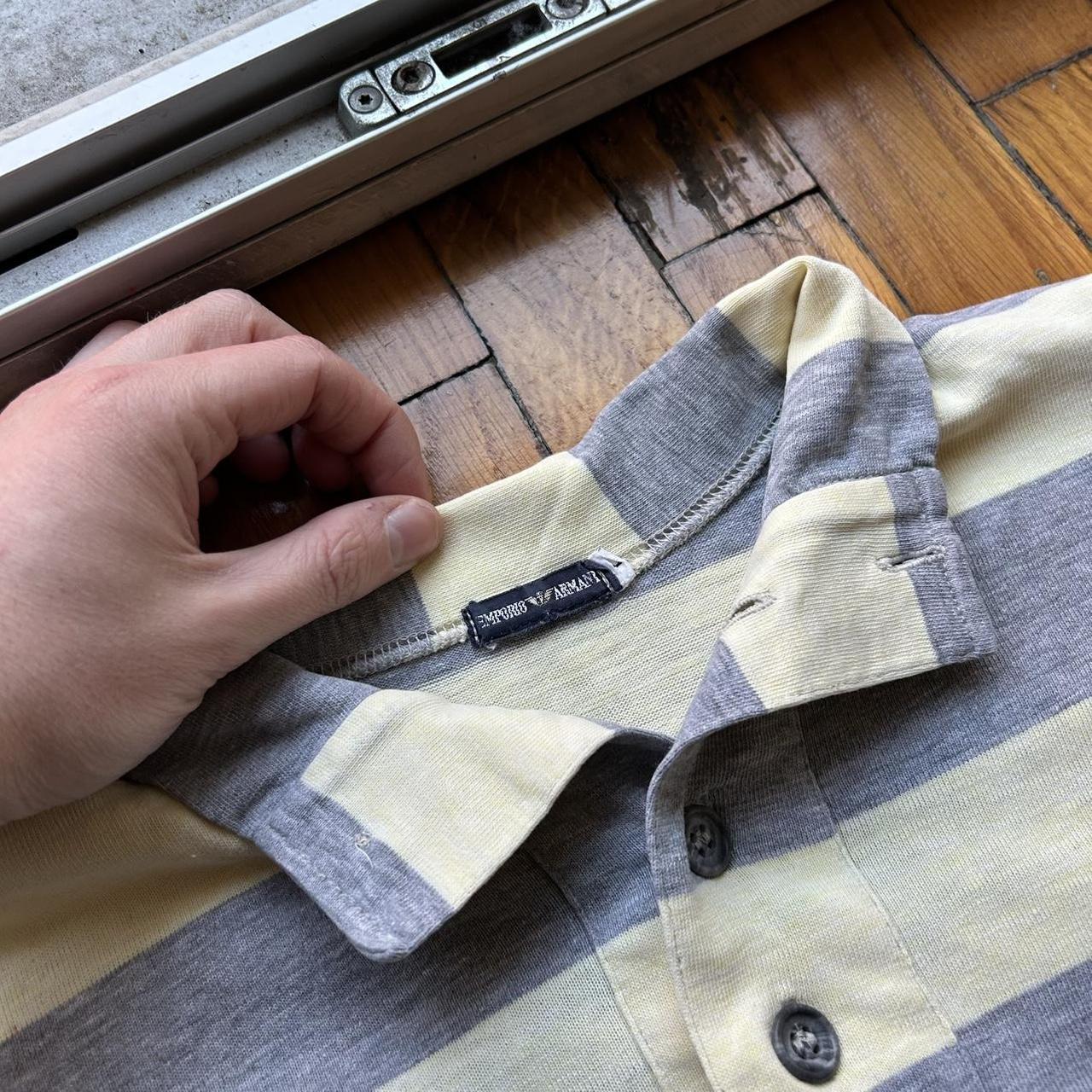 1980s Emporio Armani LS Striped T Shirt M