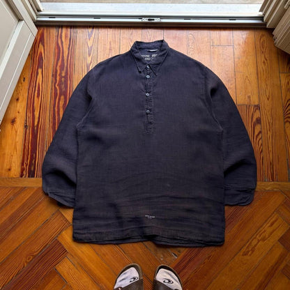 1995 Stone Island Marina Linen Shirt Black L