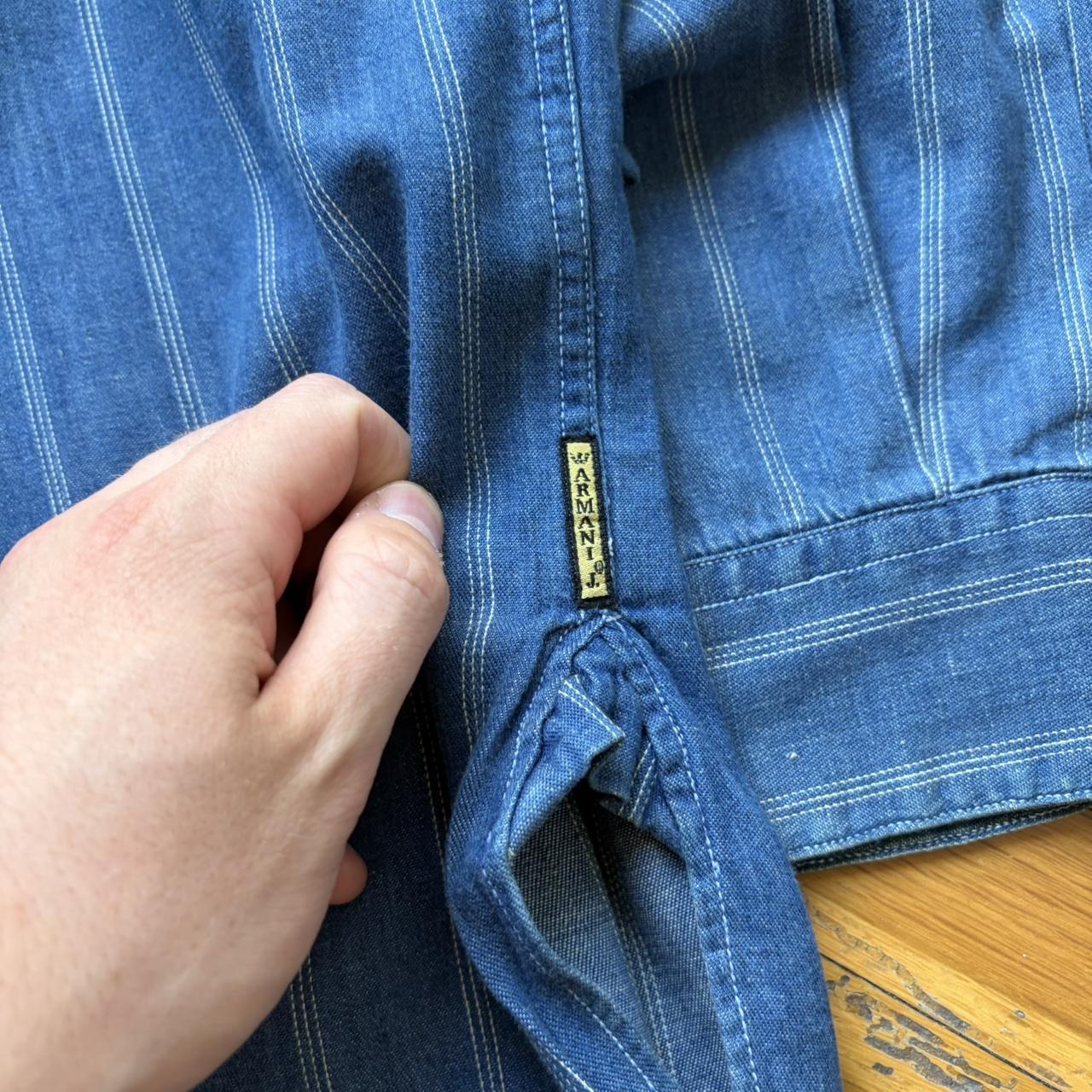 1990s Armani Jeans Striped Shirt XXL