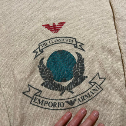 1980s Emporio Armani Knitted Jumper Cream 54/L