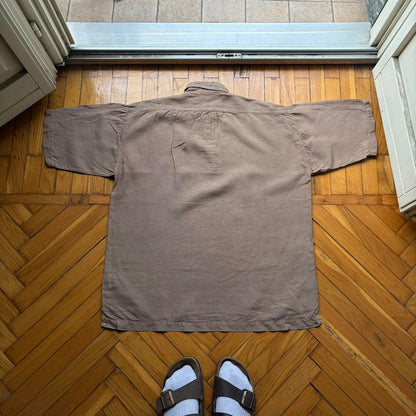 1990s Stone Island Marina Linen Shirt Brown L