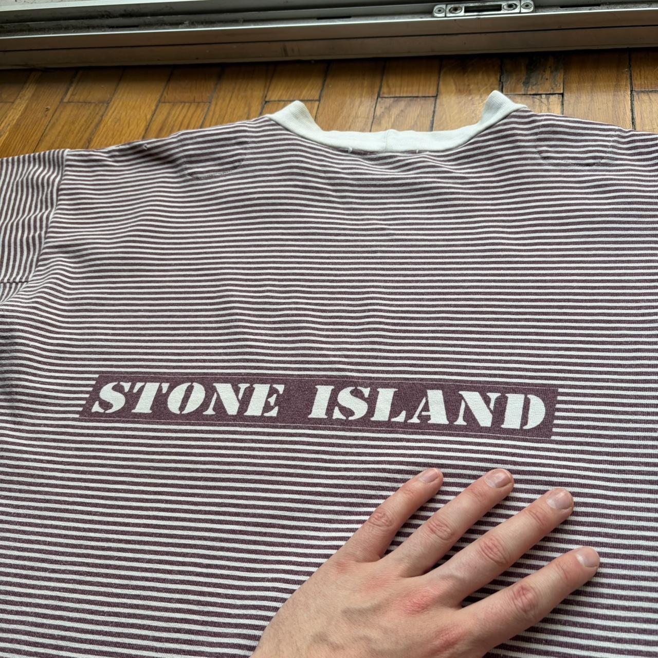 1990s Stone Island Striped T Shirt L