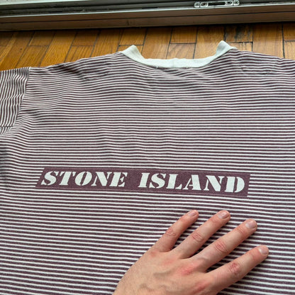 1990s Stone Island Striped T Shirt L