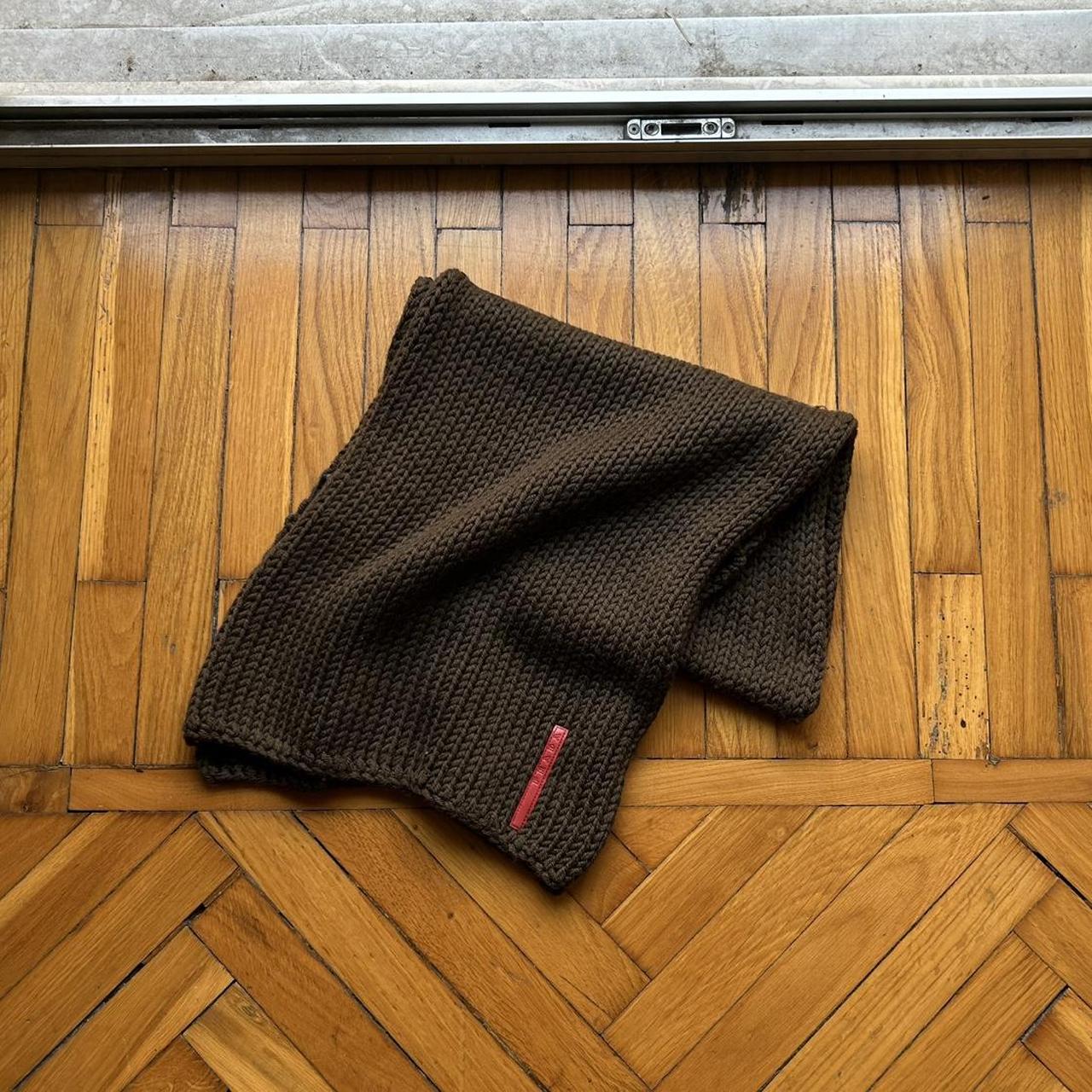 1990s Prada Knitted Wool Scarf OS