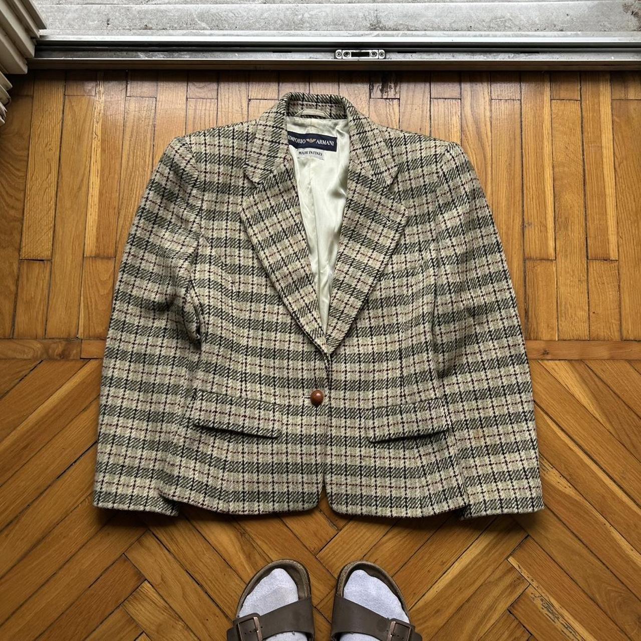 1980s Emporio Armani Checked Blazer Jacket Women's S