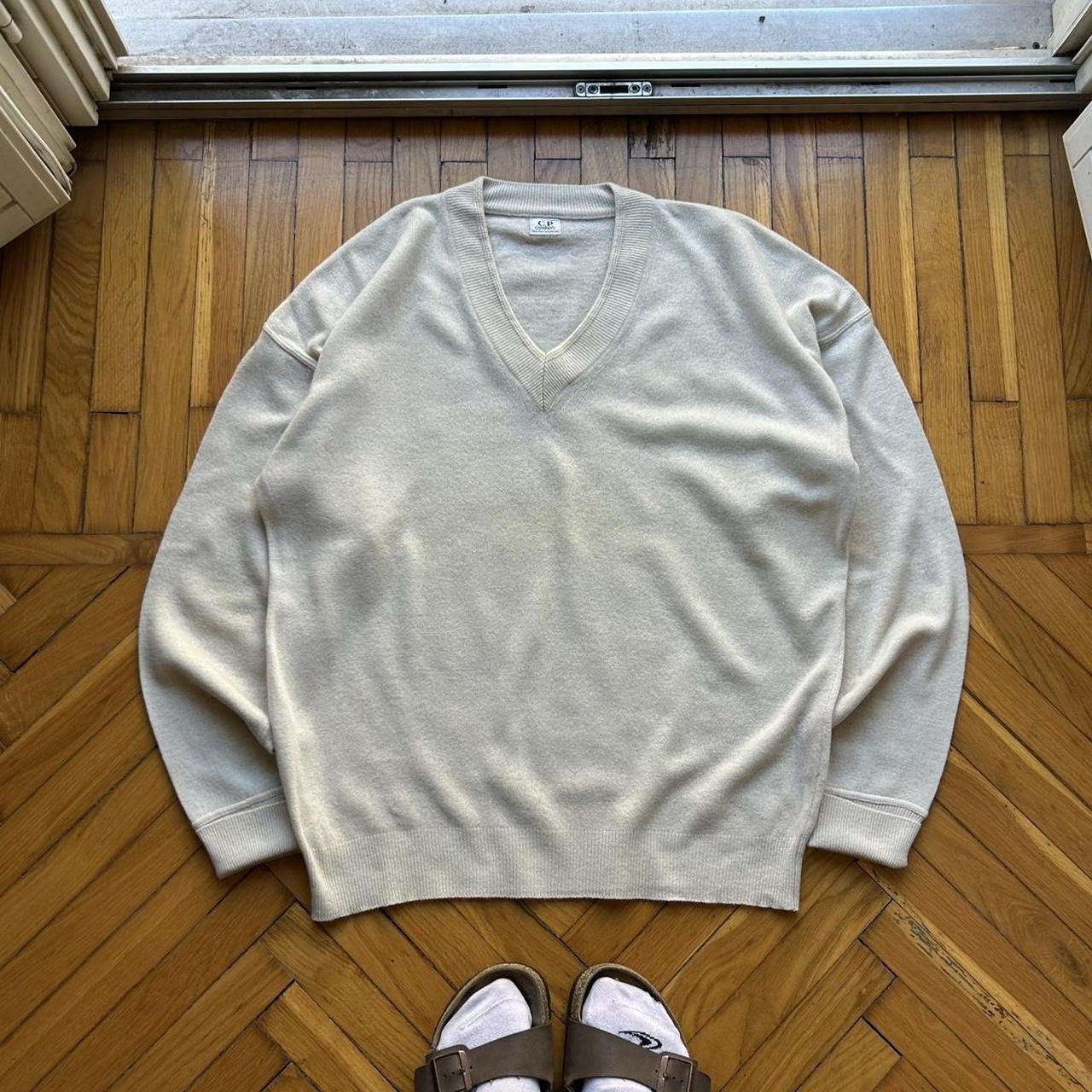 1980s CP Company V Neck Knitted Jumper XL