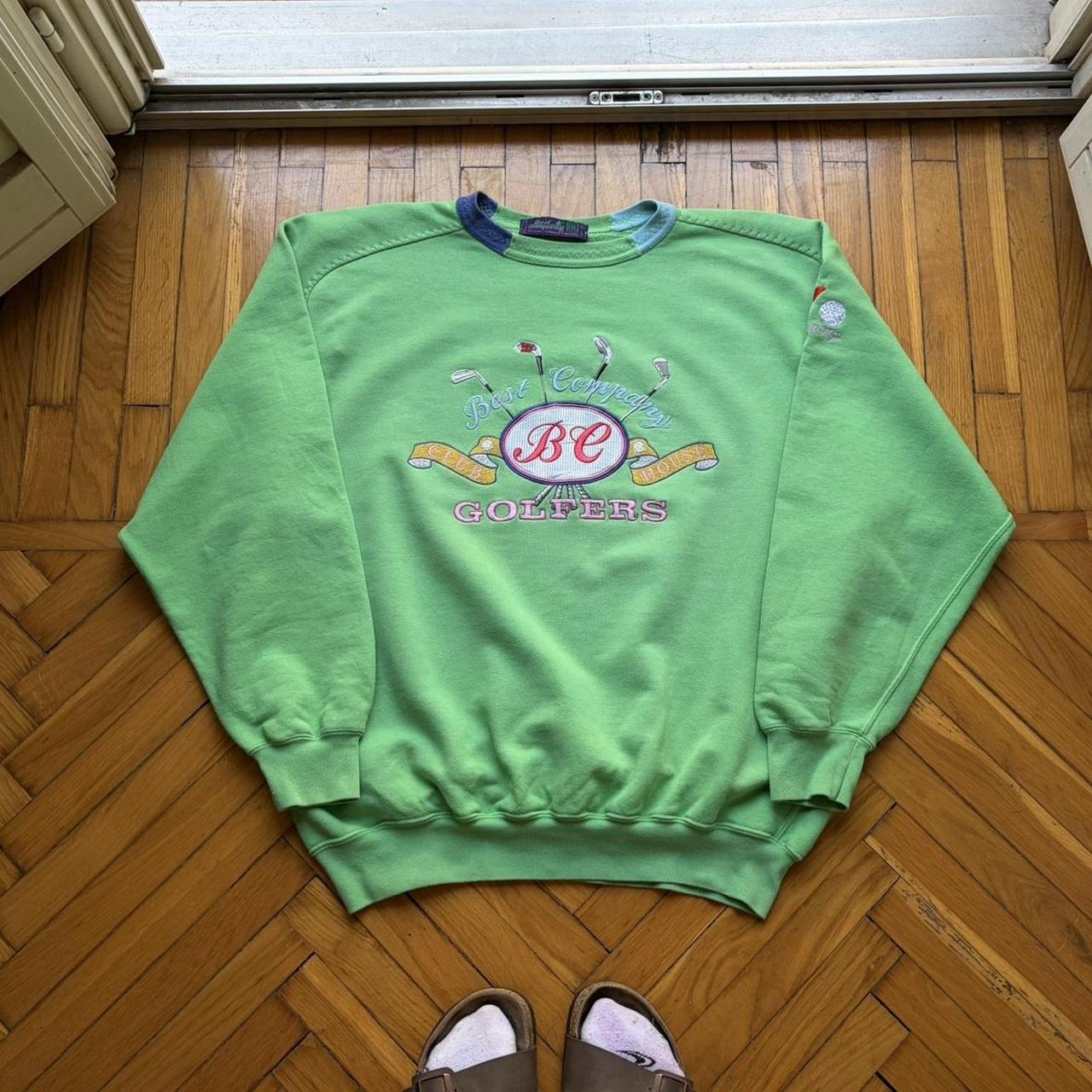 1990s Best Company Golf Sweatshirt Green XXL