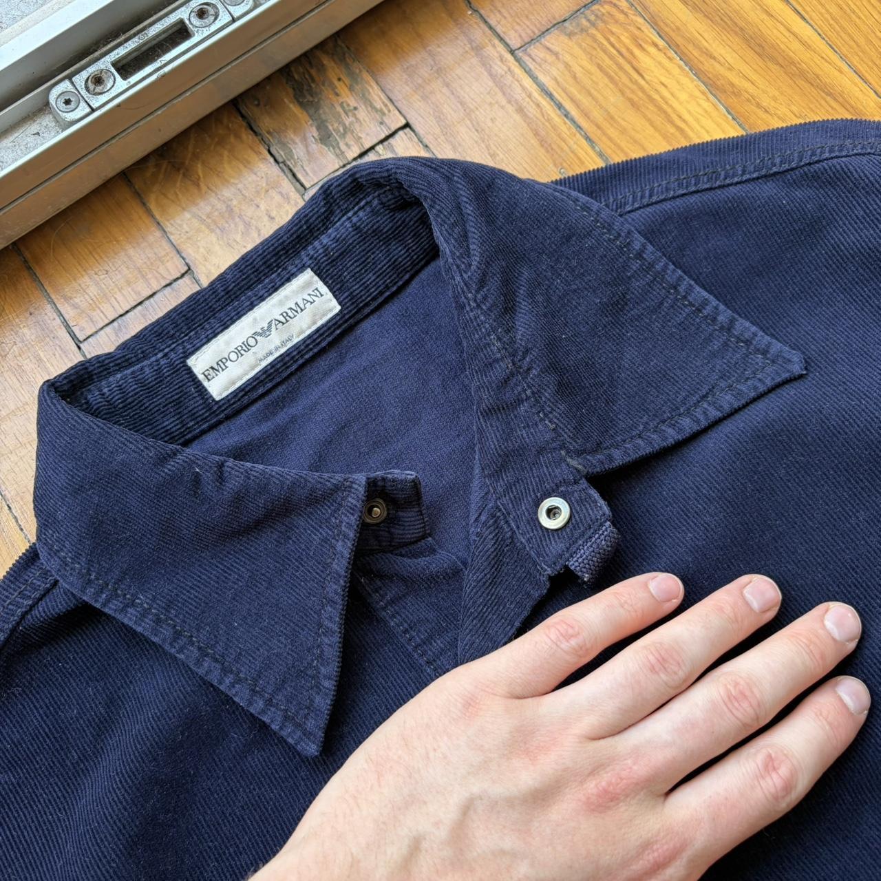 2000s Emporio Armani Corduroy Shirt Navy M