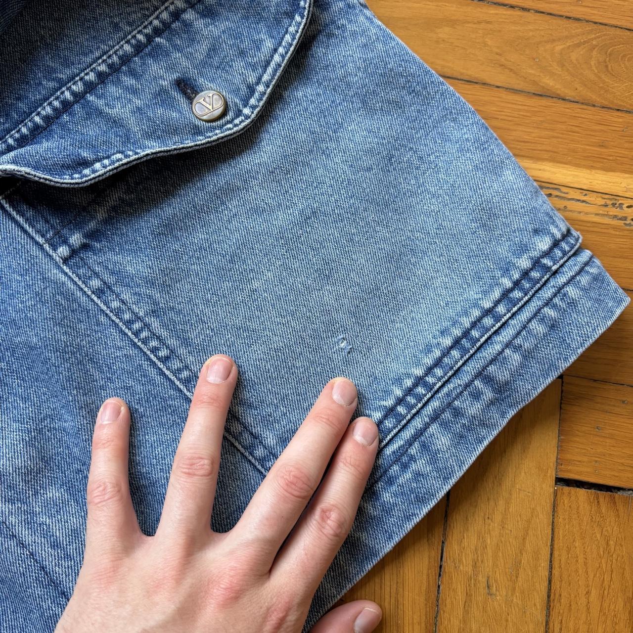 1990s Valentino Denim Duffle Coat XL