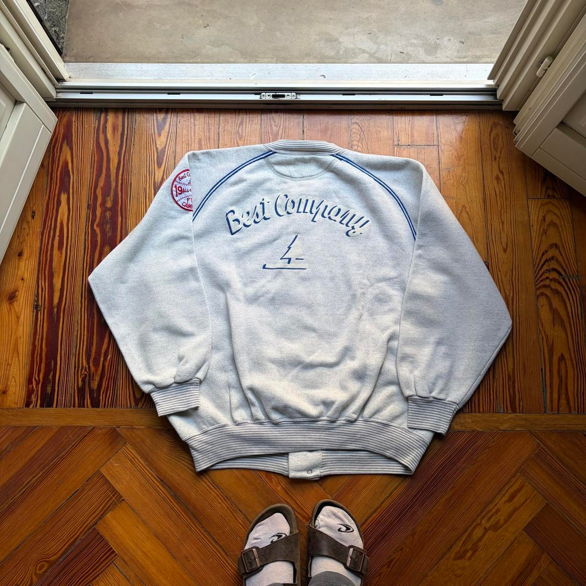 1980s Best Company Cardigan Grey XXL