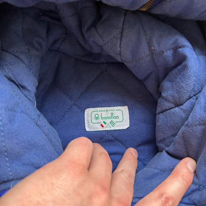 1980s Benetton Snorkel Hood Bomber Jacket Blue M