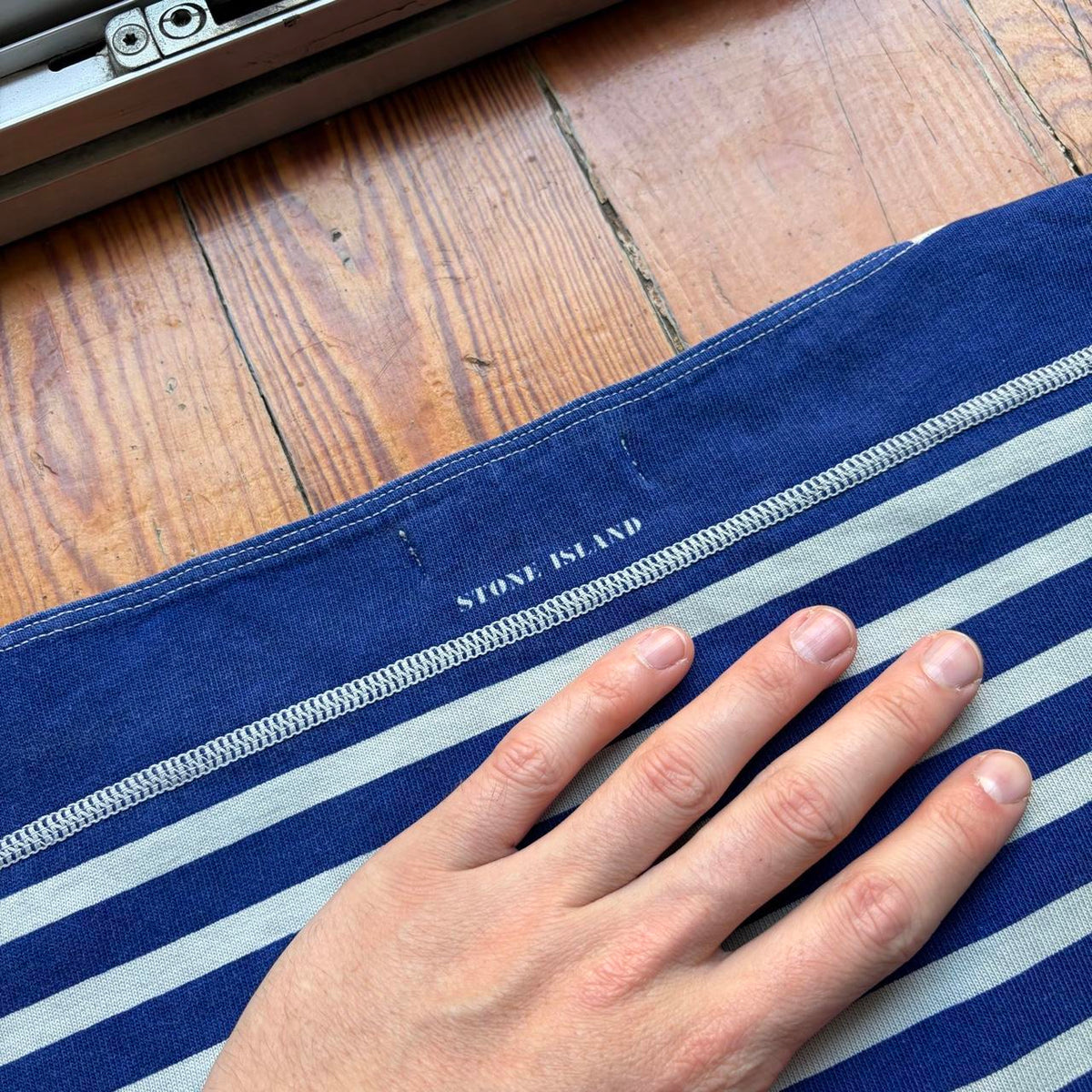 1980s Stone Island Striped T Shirt L