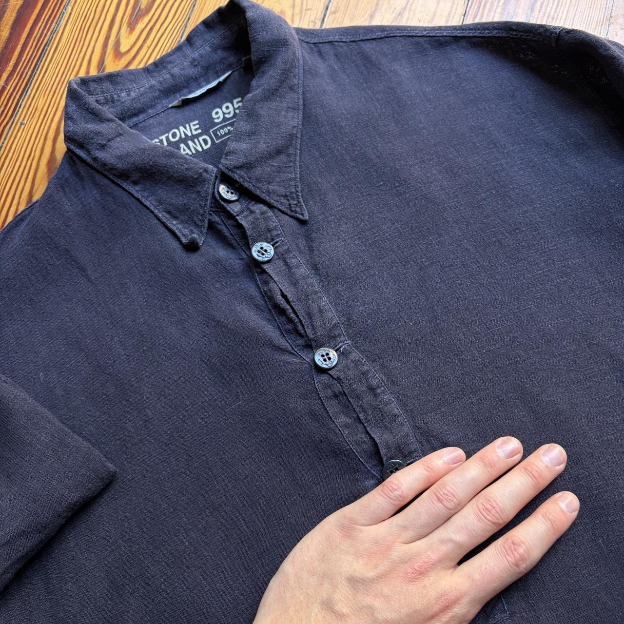 1995 Stone Island Marina Linen Shirt Black L