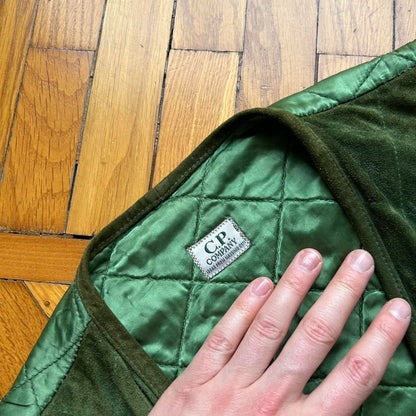 1980s CP Company Suede Waistcoat Green S